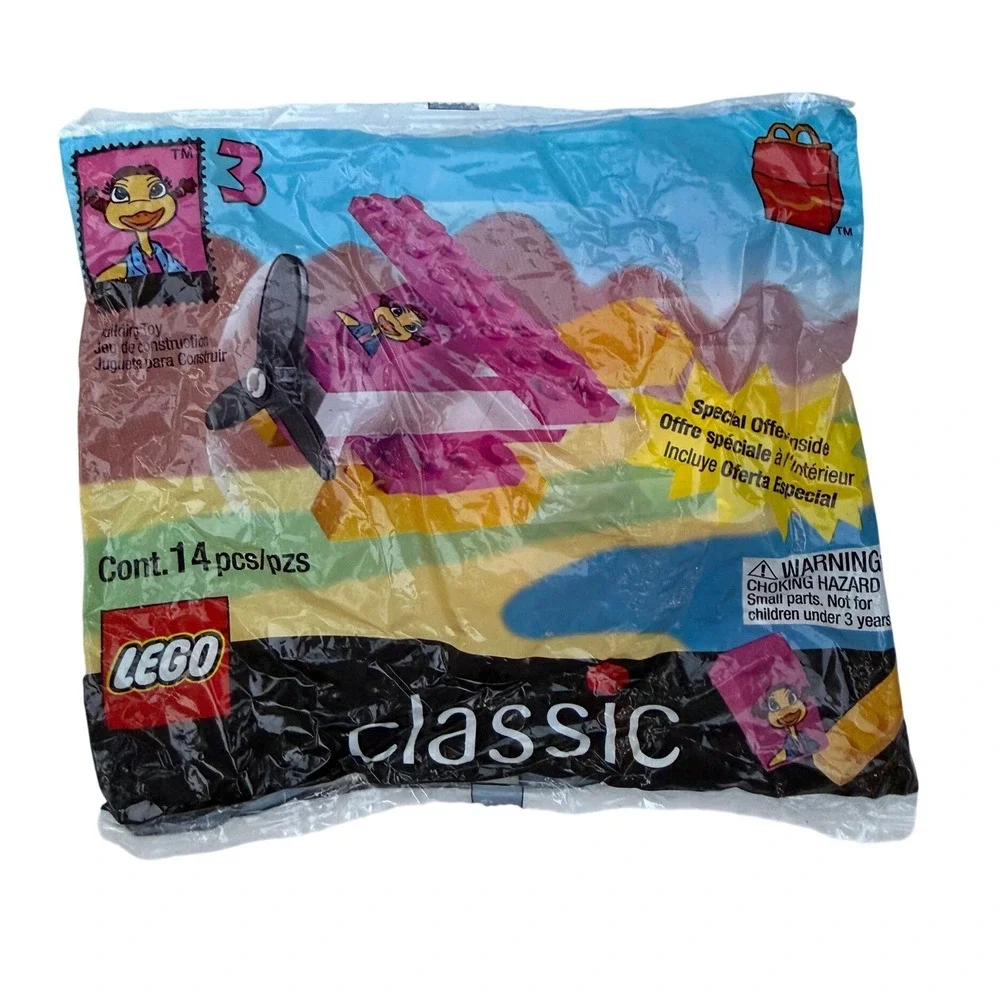 LEGO McDonalds Happy Meal Toy #3 Birdie Airplane 14pcs Pink 1999